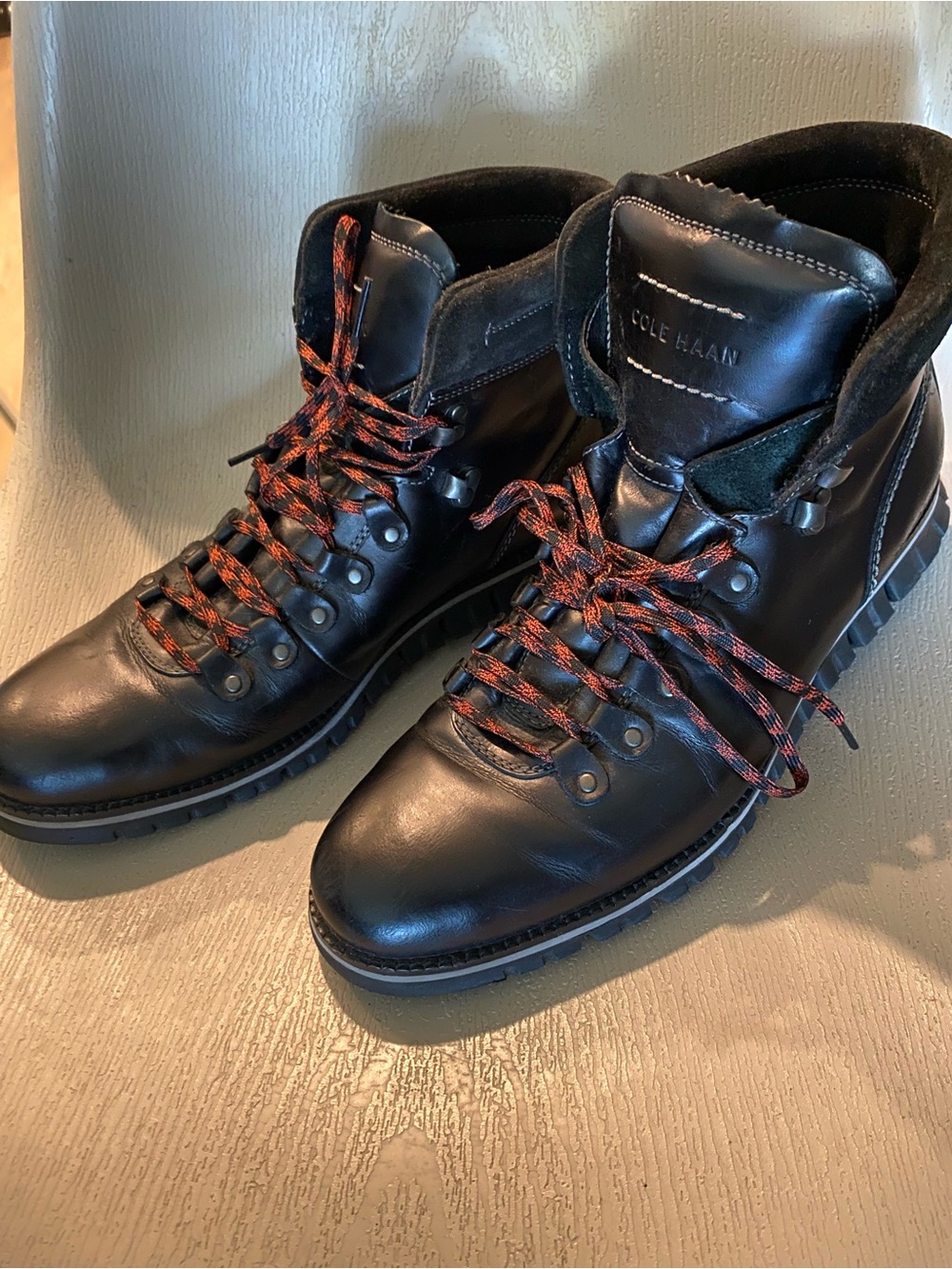Cole Haan Zerogrand Hiking Boots Mens Size 10m Black C30403 Lace Up